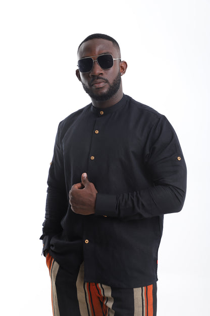 Classic Black Linen Shirt – Sophisticated. Minimal. Timeless.