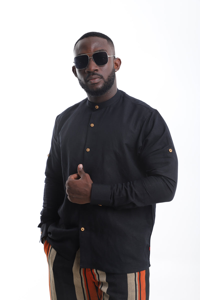 Classic Black Linen Shirt – Sophisticated. Minimal. Timeless.