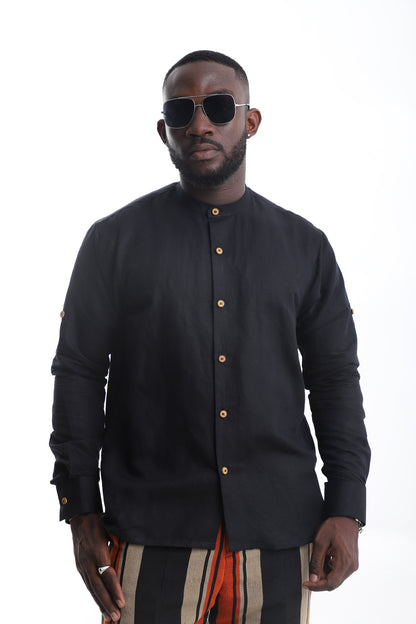 Classic Black Linen Shirt – Sophisticated. Minimal. Timeless.