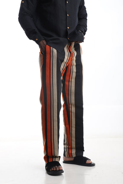 Bold Striped Aso-Oke Trouser – Tradition Meets Modern Edge