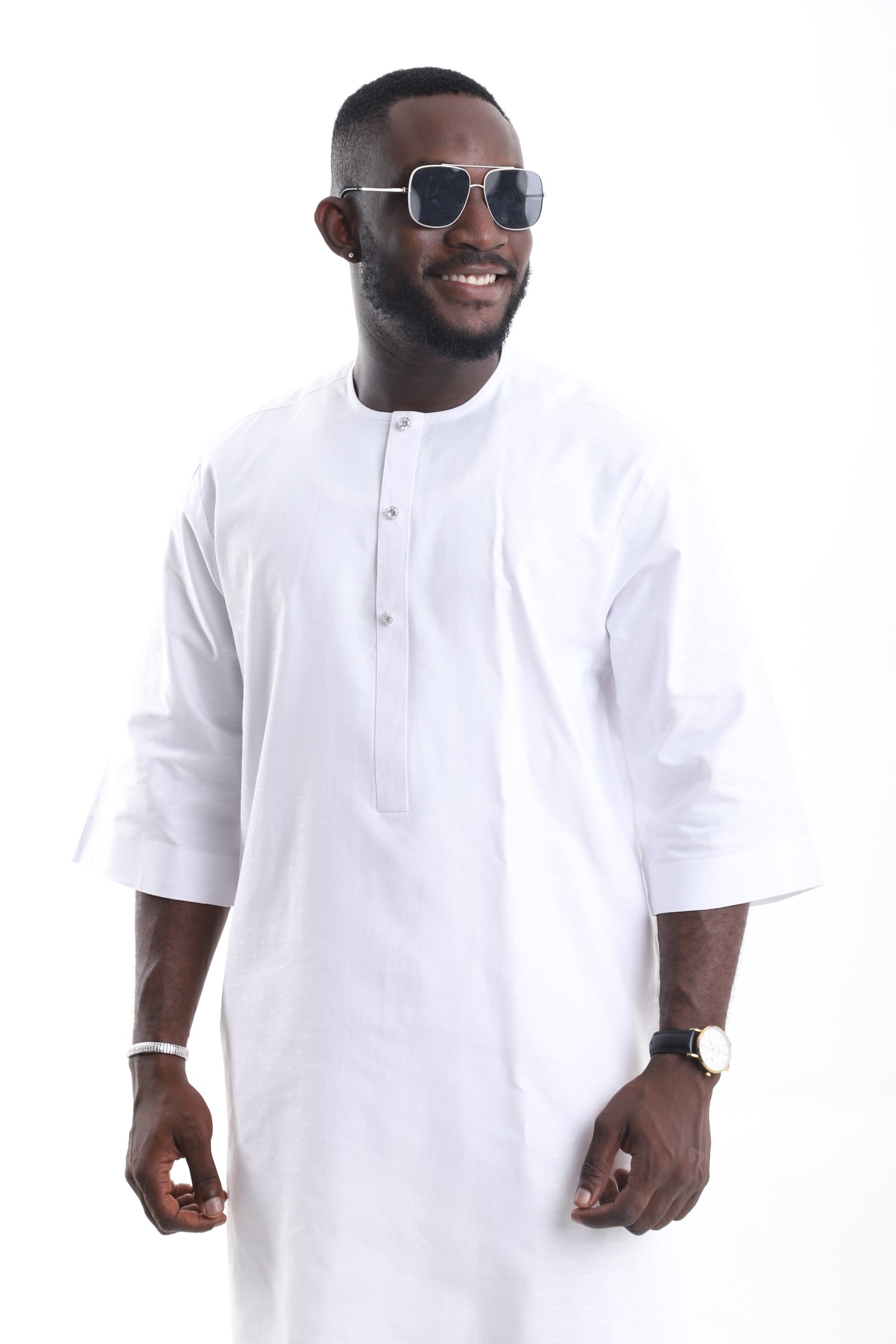 White Asymmetric Native Set – Modern Elegance for the Distinguished Man