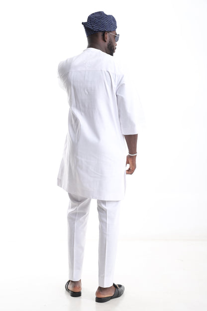 White Asymmetric Native Set – Modern Elegance for the Distinguished Man