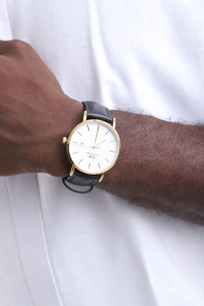 Classic Gold &amp; Black Minimalist Wristwatch – Timeless Elegance for Every Man