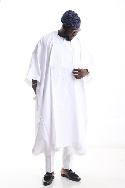Premium White Agbada Set,