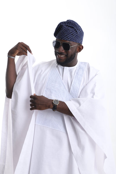 White Agbada – Premium Three-Piece Traditional Set