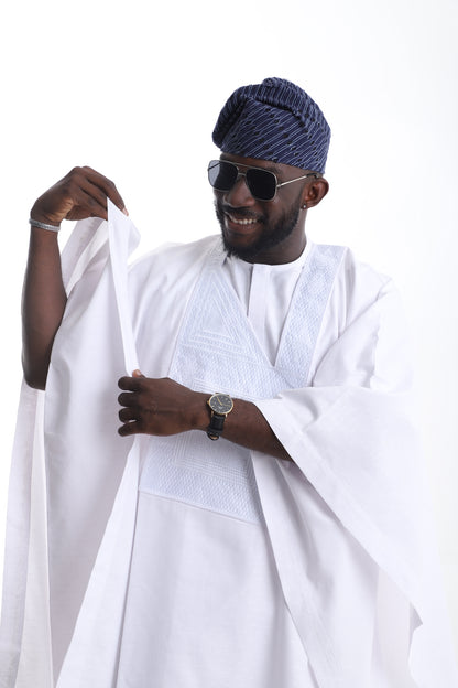White Agbada – Premium Three-Piece Traditional Set