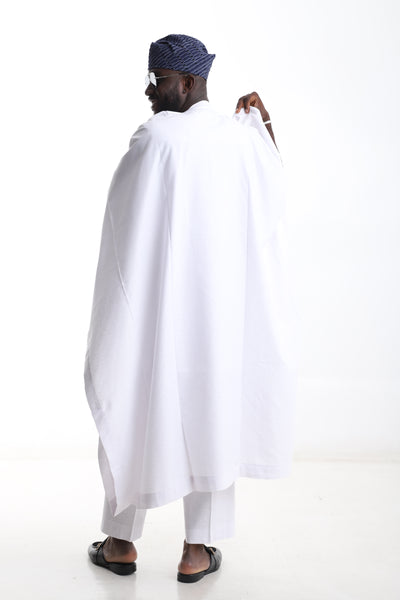 White Agbada – Premium Three-Piece Traditional Set