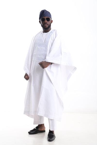 White Agbada – Premium Three-Piece Traditional Set