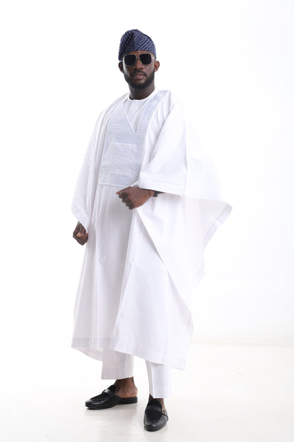 White Agbada – Premium Three-Piece Traditional Set