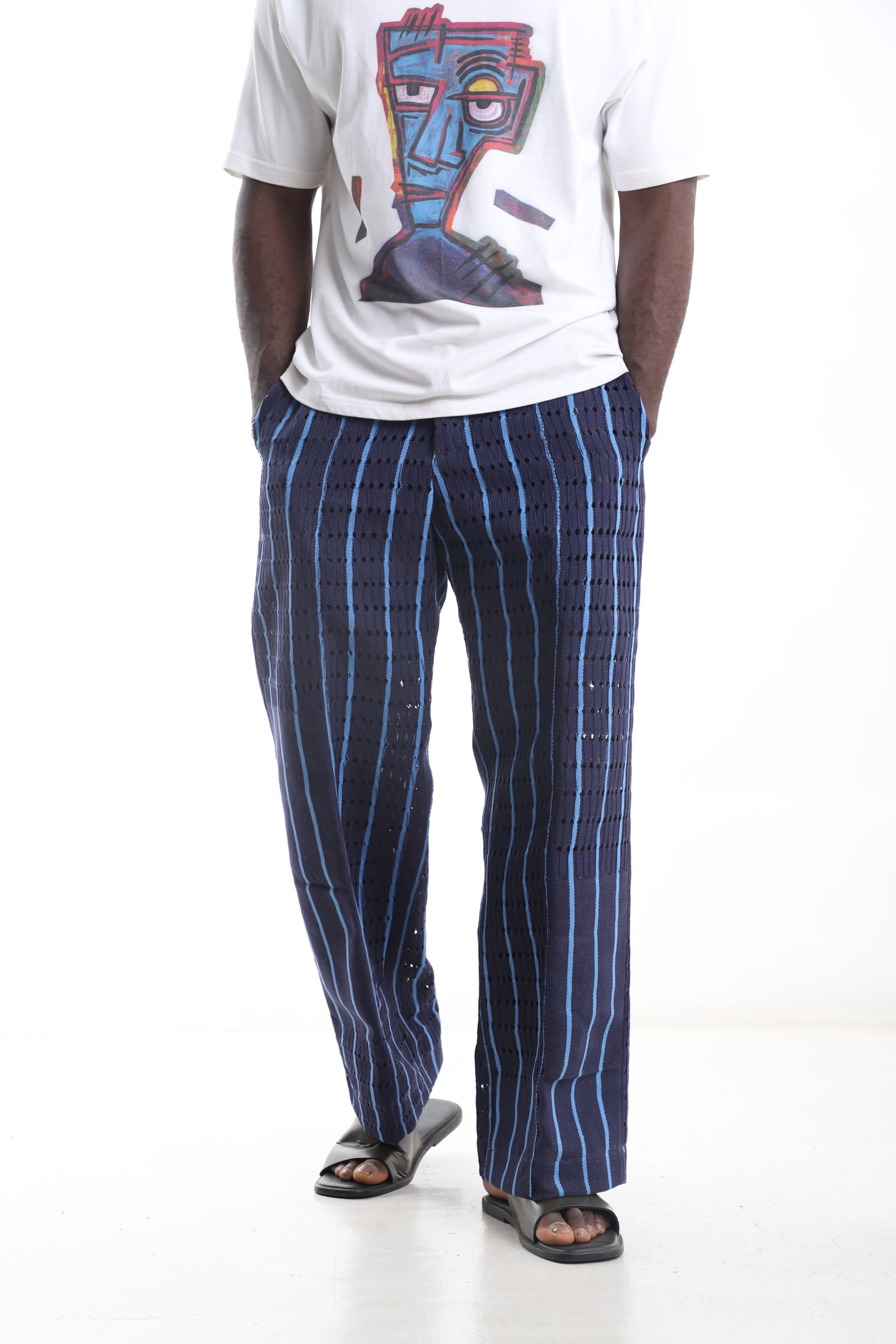 Blue Aso-Oke Pants
