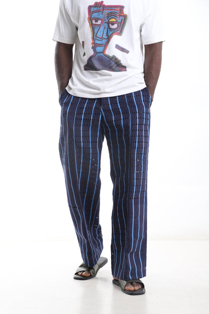 Blue Aso-Oke Pants