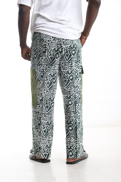 Green Adire Cargo Pants