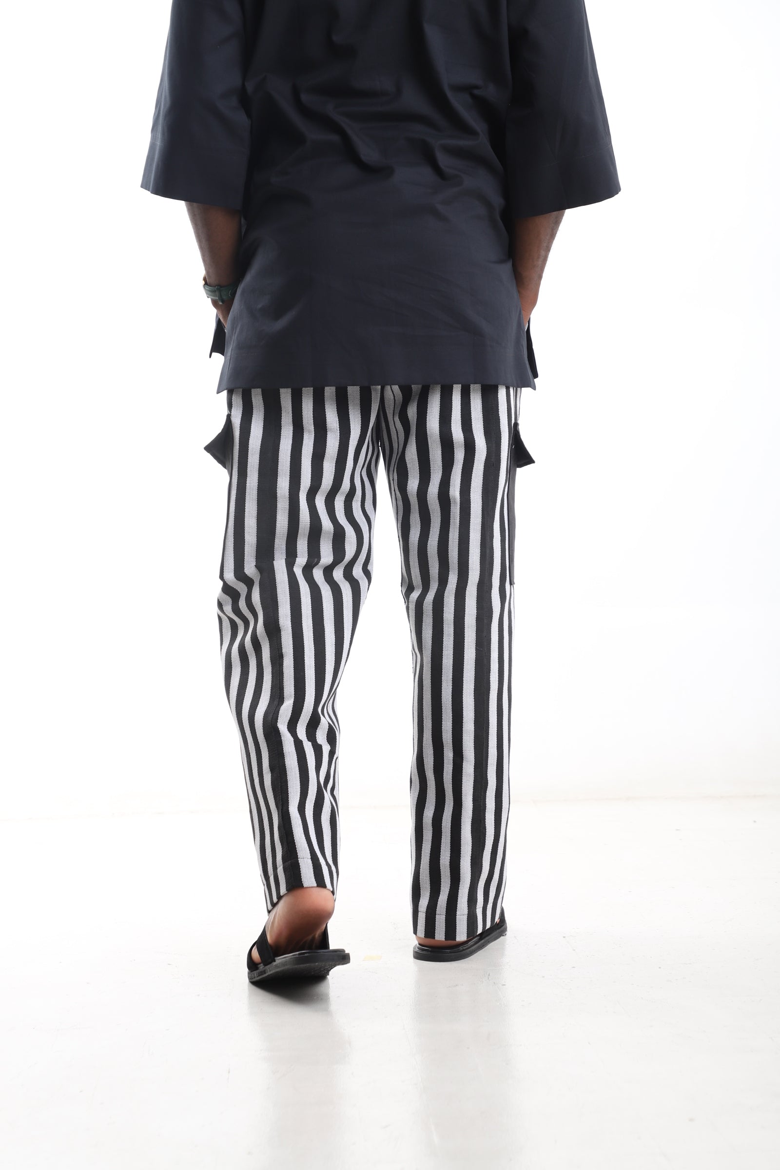 Men’s Aso-Oke Striped Cargo Pants