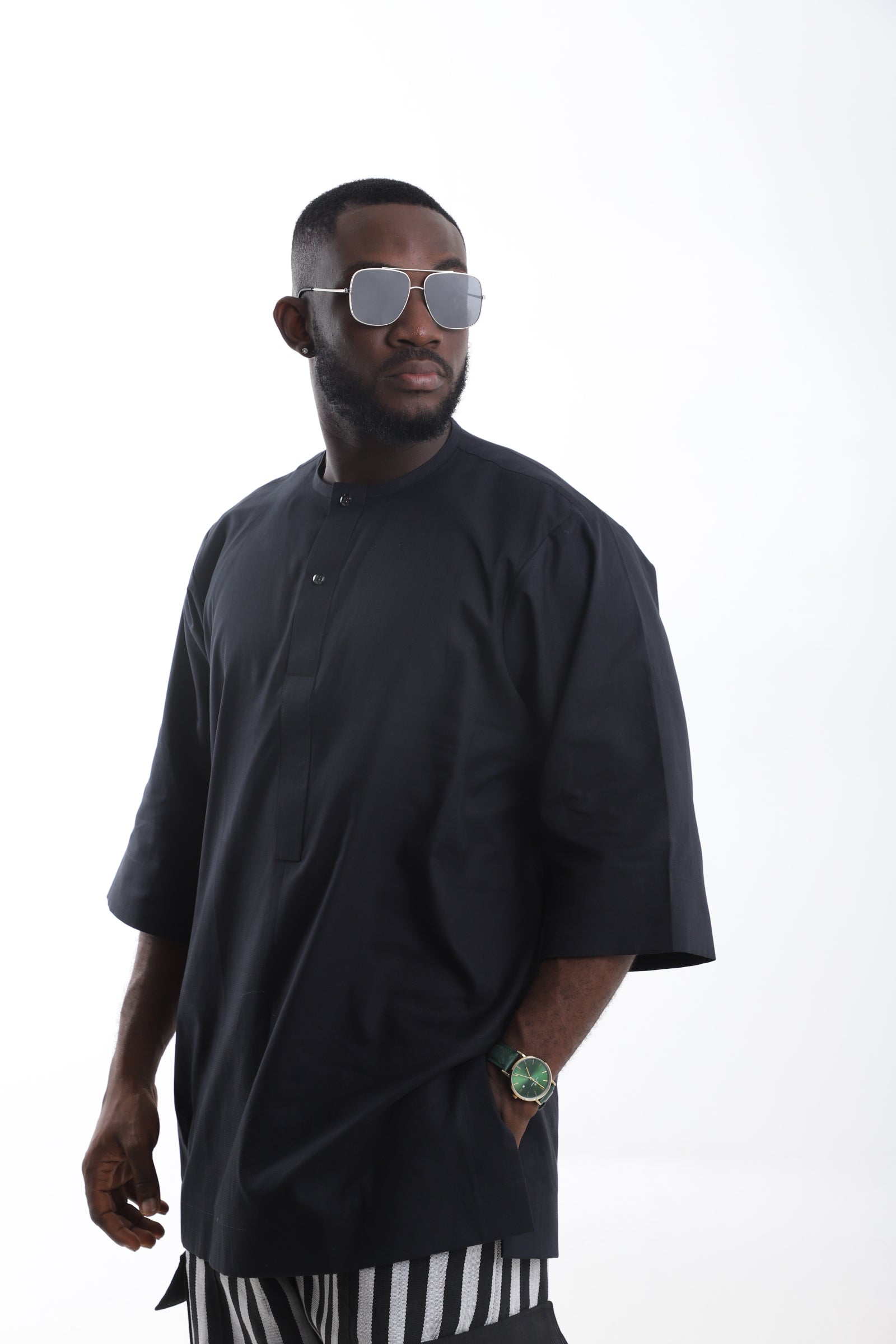 Men’s Black Tunic Top
