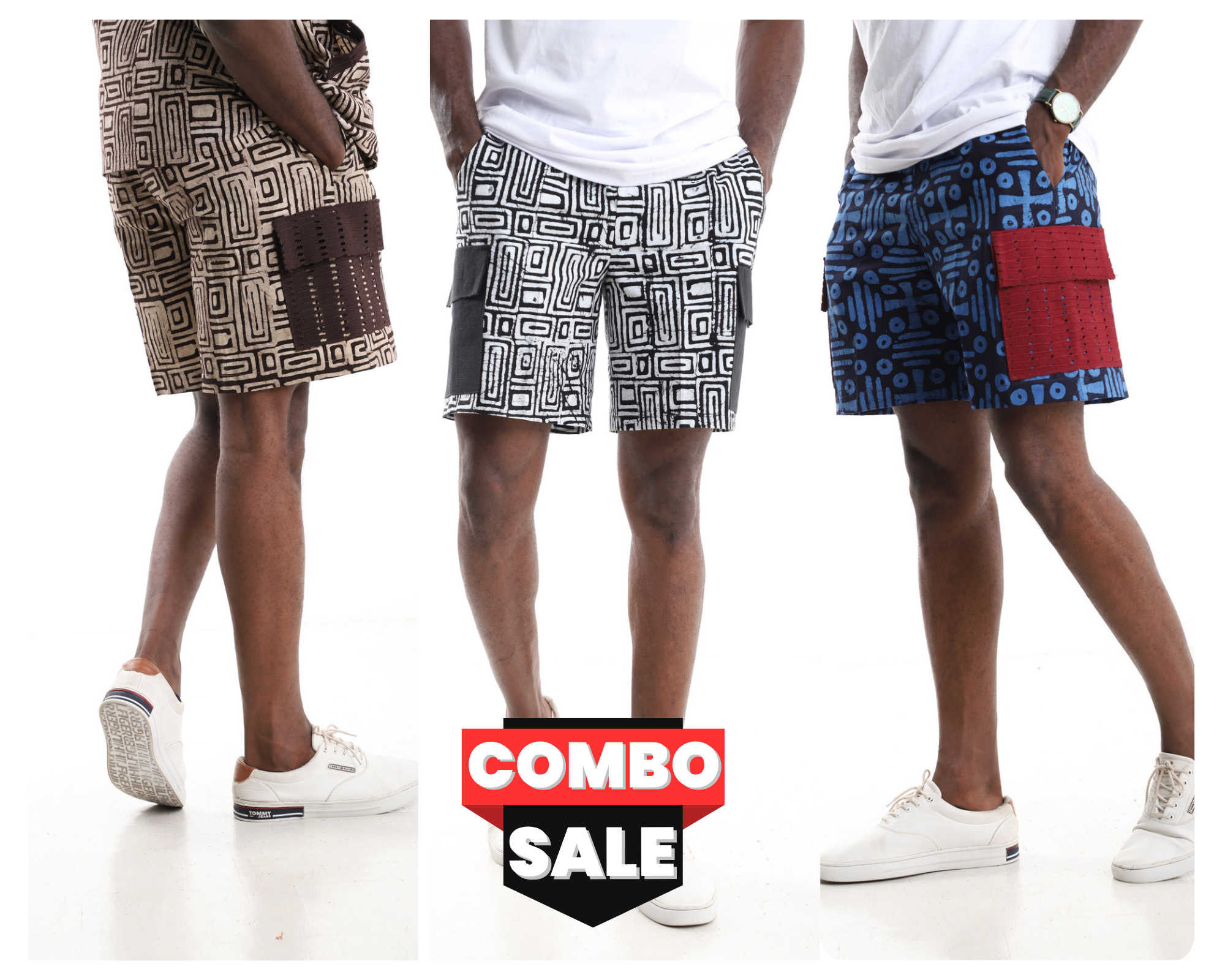 The Urban Artisan Combo | Multi-Texture Cargo Shorts Set