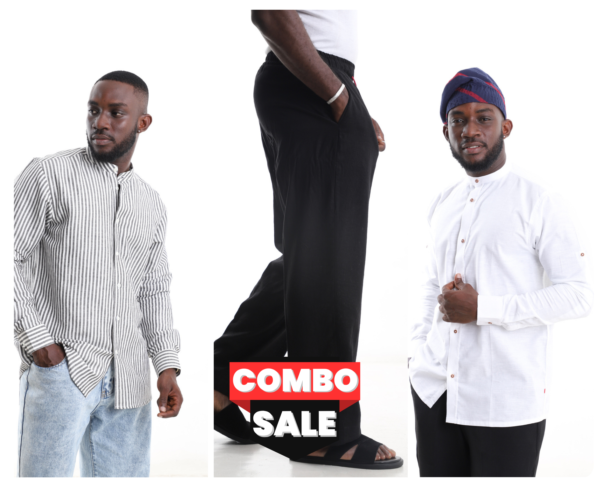 Men’s Premium Linen Shirt &amp; Trouser Combo – Modern Afro-Minimal Style