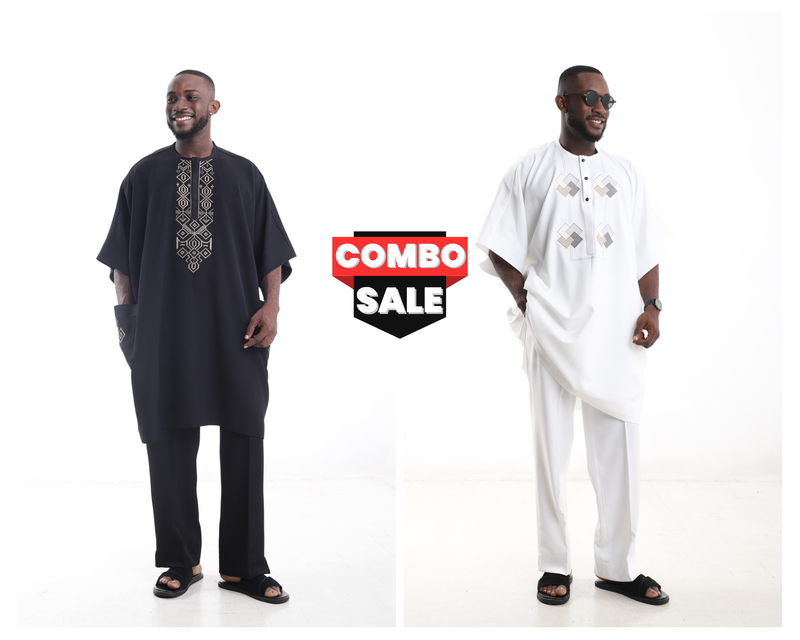 Embroidered Cotton Danshiki Combo Set