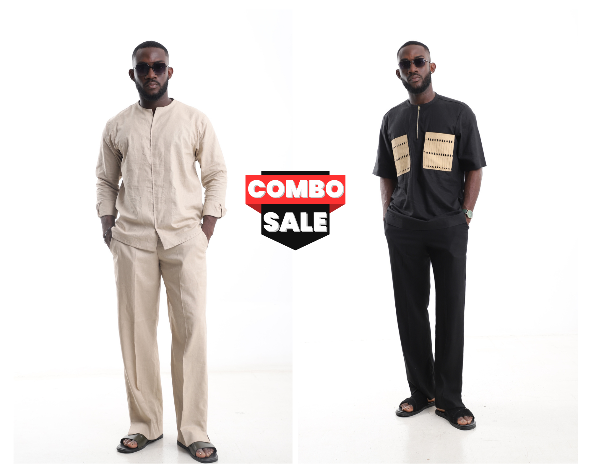 Men’s Linen 2-Piece Set Combo