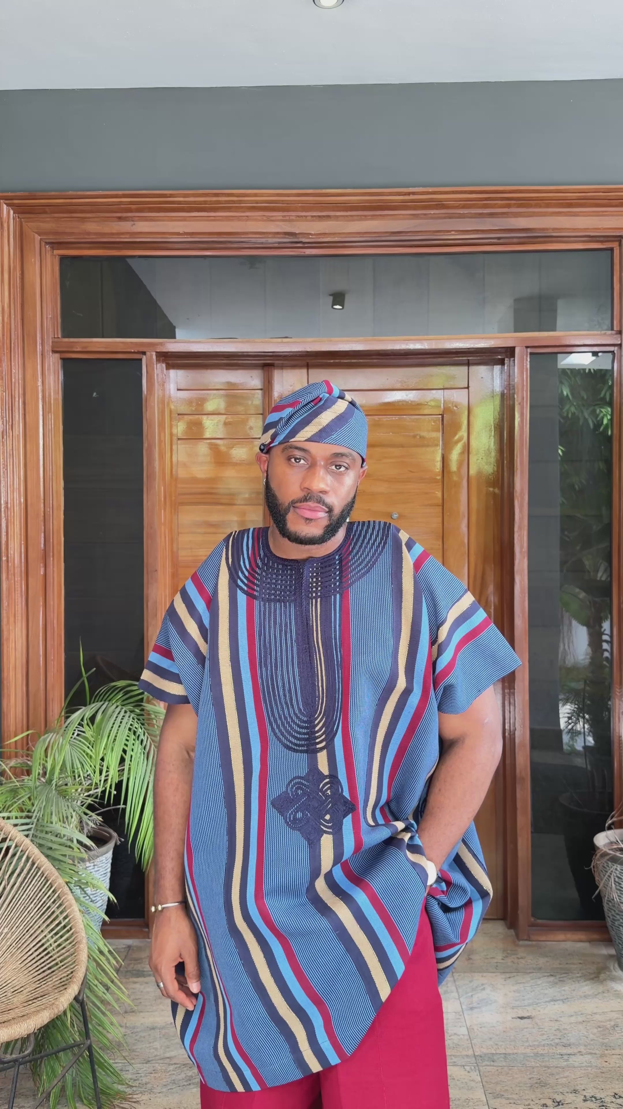 Load video: Aso-Oke Set for Men – Modern African Traditional Outfit