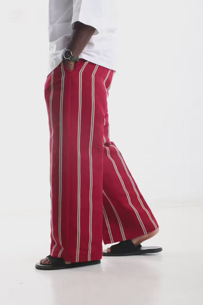 Red Aso-Oke Trousers